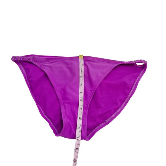 Xhilaration Purple With Gold Sheen & Metal Braided Side Detail Bikini Bottom, L - Picture 7 of 9